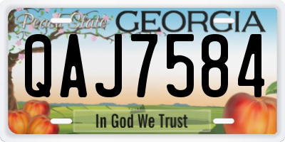 GA license plate QAJ7584