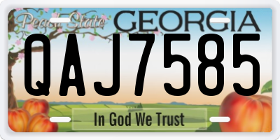 GA license plate QAJ7585
