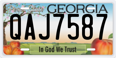 GA license plate QAJ7587