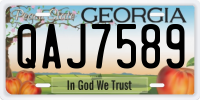 GA license plate QAJ7589