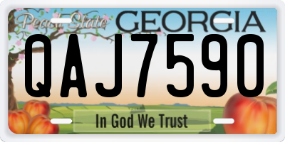GA license plate QAJ7590