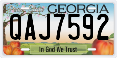 GA license plate QAJ7592