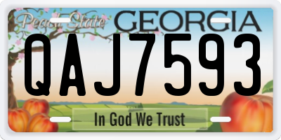 GA license plate QAJ7593