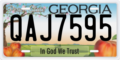 GA license plate QAJ7595