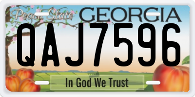 GA license plate QAJ7596