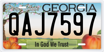 GA license plate QAJ7597