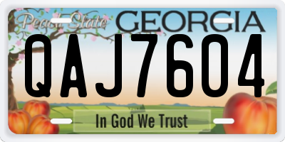 GA license plate QAJ7604
