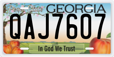 GA license plate QAJ7607