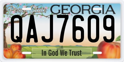 GA license plate QAJ7609