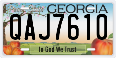 GA license plate QAJ7610
