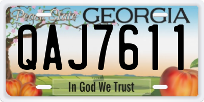 GA license plate QAJ7611