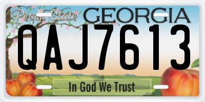 GA license plate QAJ7613