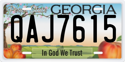 GA license plate QAJ7615