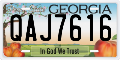 GA license plate QAJ7616