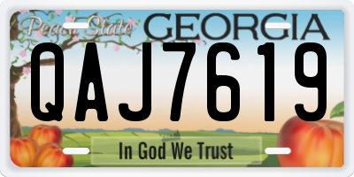 GA license plate QAJ7619