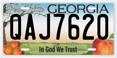 GA license plate QAJ7620
