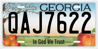 GA license plate QAJ7622