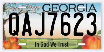 GA license plate QAJ7623