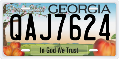 GA license plate QAJ7624