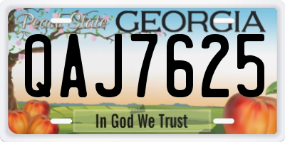 GA license plate QAJ7625