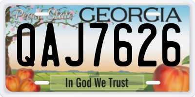 GA license plate QAJ7626