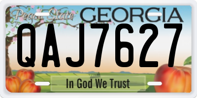 GA license plate QAJ7627