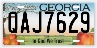GA license plate QAJ7629