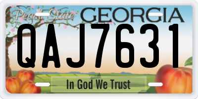 GA license plate QAJ7631