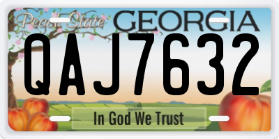 GA license plate QAJ7632