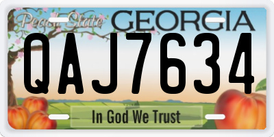 GA license plate QAJ7634