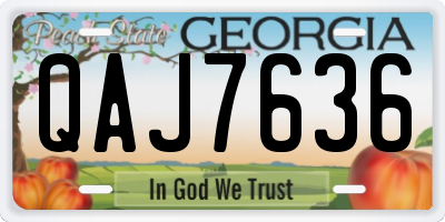 GA license plate QAJ7636