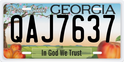 GA license plate QAJ7637