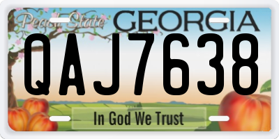 GA license plate QAJ7638