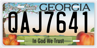 GA license plate QAJ7641
