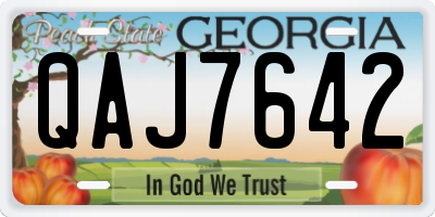 GA license plate QAJ7642