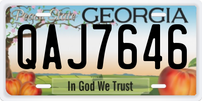 GA license plate QAJ7646