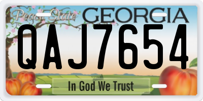 GA license plate QAJ7654