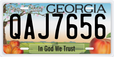 GA license plate QAJ7656