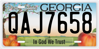 GA license plate QAJ7658