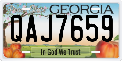 GA license plate QAJ7659