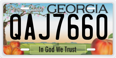 GA license plate QAJ7660