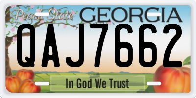 GA license plate QAJ7662