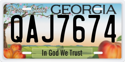 GA license plate QAJ7674