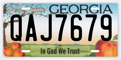 GA license plate QAJ7679