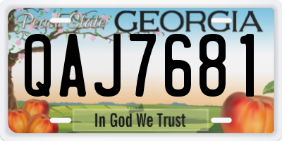 GA license plate QAJ7681