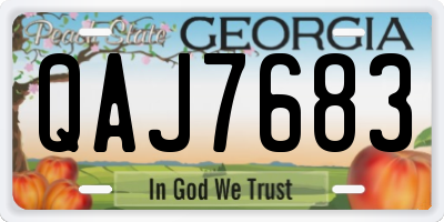 GA license plate QAJ7683