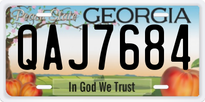 GA license plate QAJ7684
