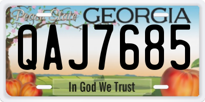 GA license plate QAJ7685