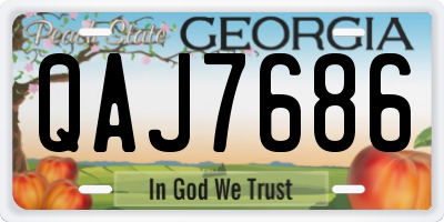 GA license plate QAJ7686