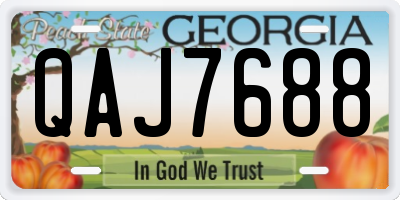 GA license plate QAJ7688
